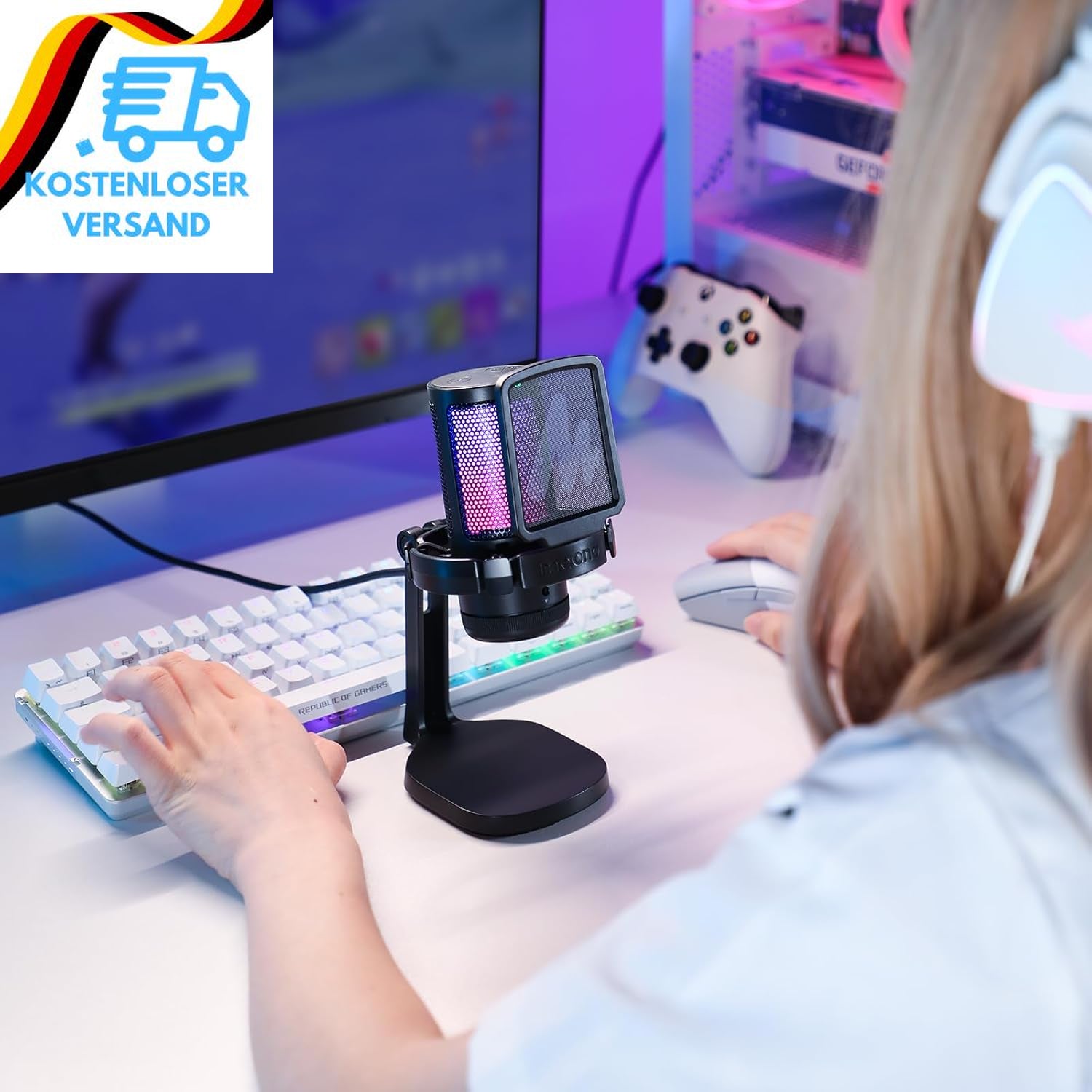 MAONO Gaming Mikrofon PC, Geräuschunterd