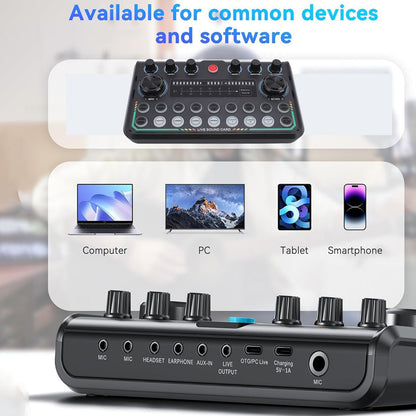 Condenser Mic Live Sound Card Kit Podcast Microfon Bundle ABS Für Das Rundfunk