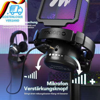 MAONO Gaming Mikrofon PC, Geräuschunterd