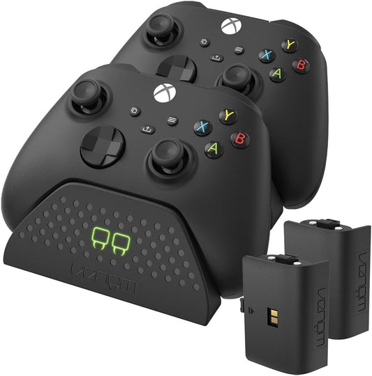 Venom Doppel-Ladestation Mit 2 X Wiederaufladbaren Akkupacks — Schwarz (Xbox Series X & S/Xbox One)