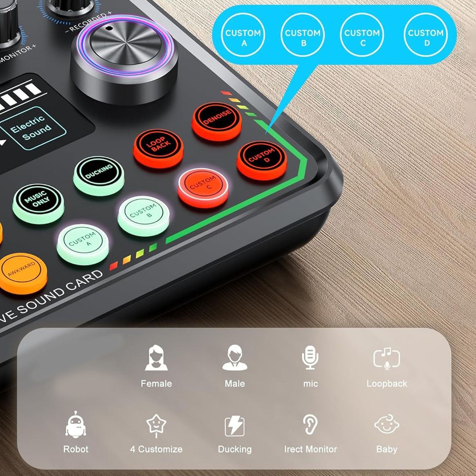 Condenser Mic Live Sound Card Kit Podcast Microfon Bundle ABS Für Das Rundfunk