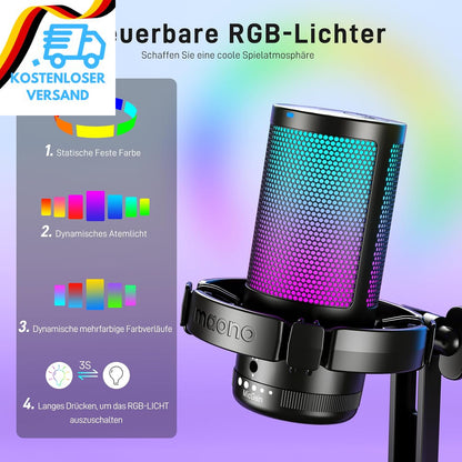 MAONO Gaming Mikrofon PC, Geräuschunterd