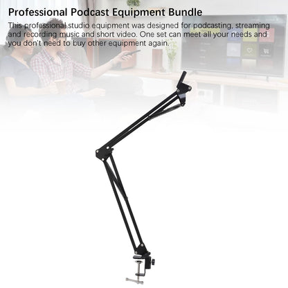 Condenser Mic Live Sound Card Kit Podcast Microfon Bundle ABS Für Das Rundfunk