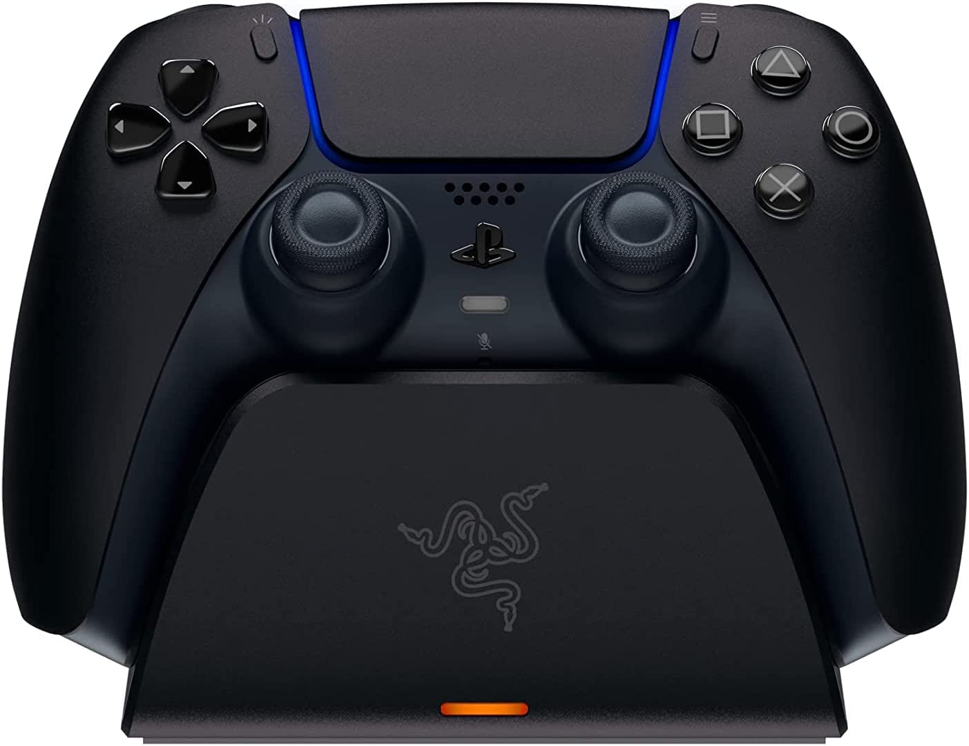 Razer Schnellladestation - Schnellladestation Für PS5 Wireless-Controller (Schnellladung , Gebogenes Schalen-Design Einhändige Bedienung, Aufladen per USB) Midnight Black